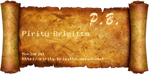 Pirity Brigitta névjegykártya